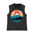 Cat Mount FUJI Pure Cotton Wash-Dyed Sleeveless Tank Top