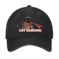 Cat Samurai Vintage Cotton Cap