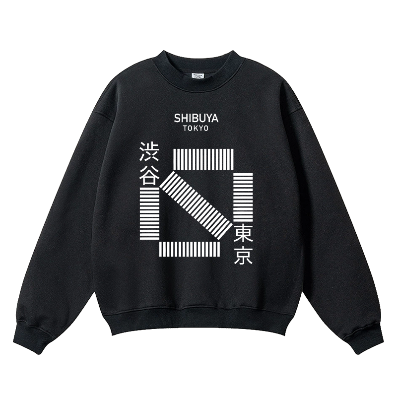 Shibuya Vintage Cotton Blend Crewneck Sweatshirt