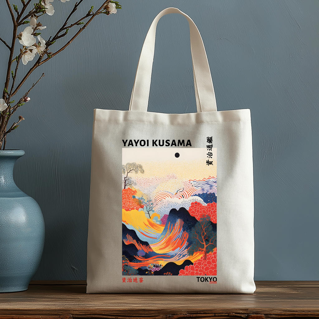 Yayoi Kusama Japanese Style Canvas Tote Bag