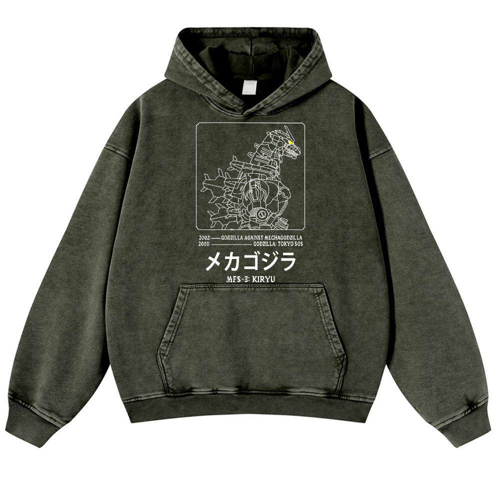 Kaiju Vintage Washed Thick Cotton Hoodie