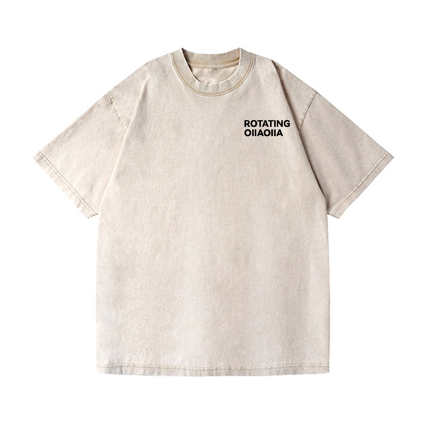 Cat Vintage Wash Japanese Design Back Art T-Shirt