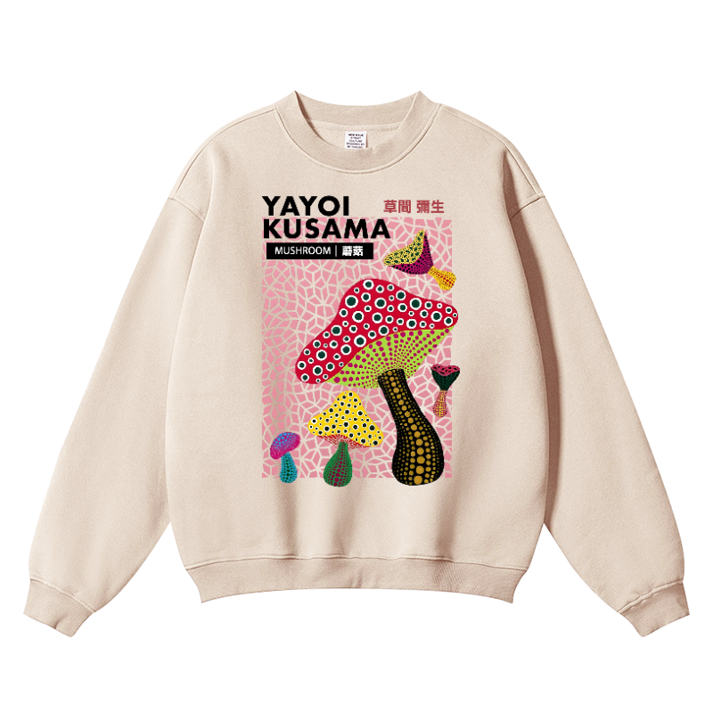 Yayoi Kusama Mushroom Vintage Cotton Blend Crewneck Sweatshirt