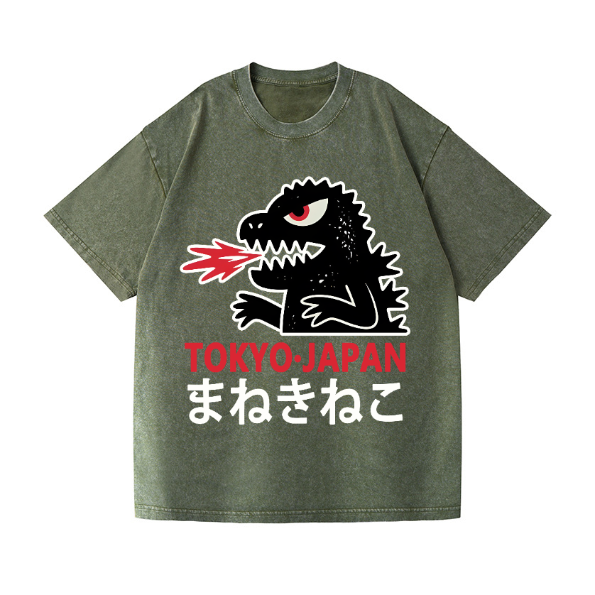Kaiju Vintage Wash Japanese Design T-Shirt
