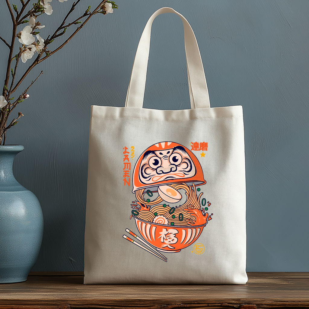 Daruma Ramen Japanese Style Canvas Tote Bag