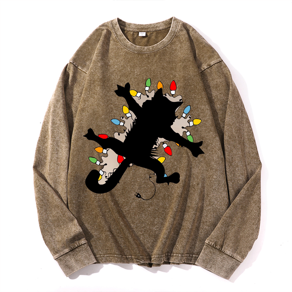 Vintage Cotton Wash Crewneck Long-Sleeve T-Shirt