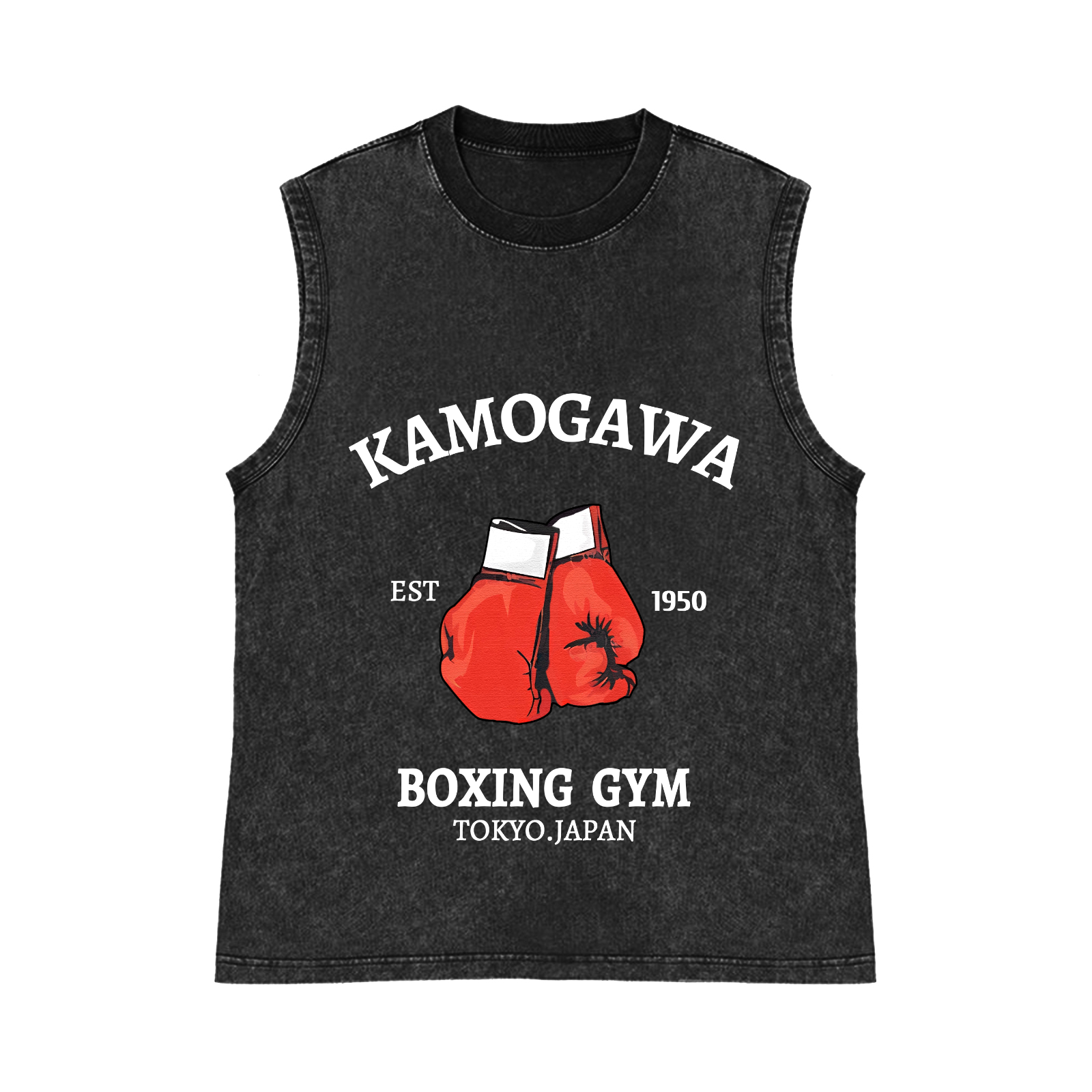 Kamogawa Pure Cotton Wash-Dyed Sleeveless Tank Top