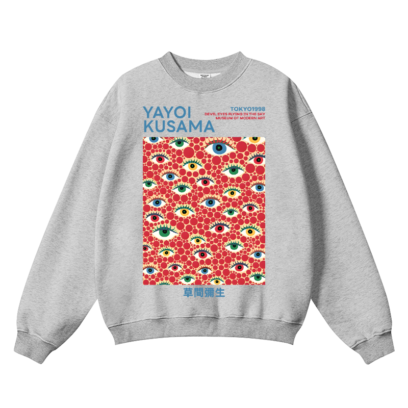 Yayoi Kusama Eyes Vintage Cotton Blend Crewneck Sweatshirt