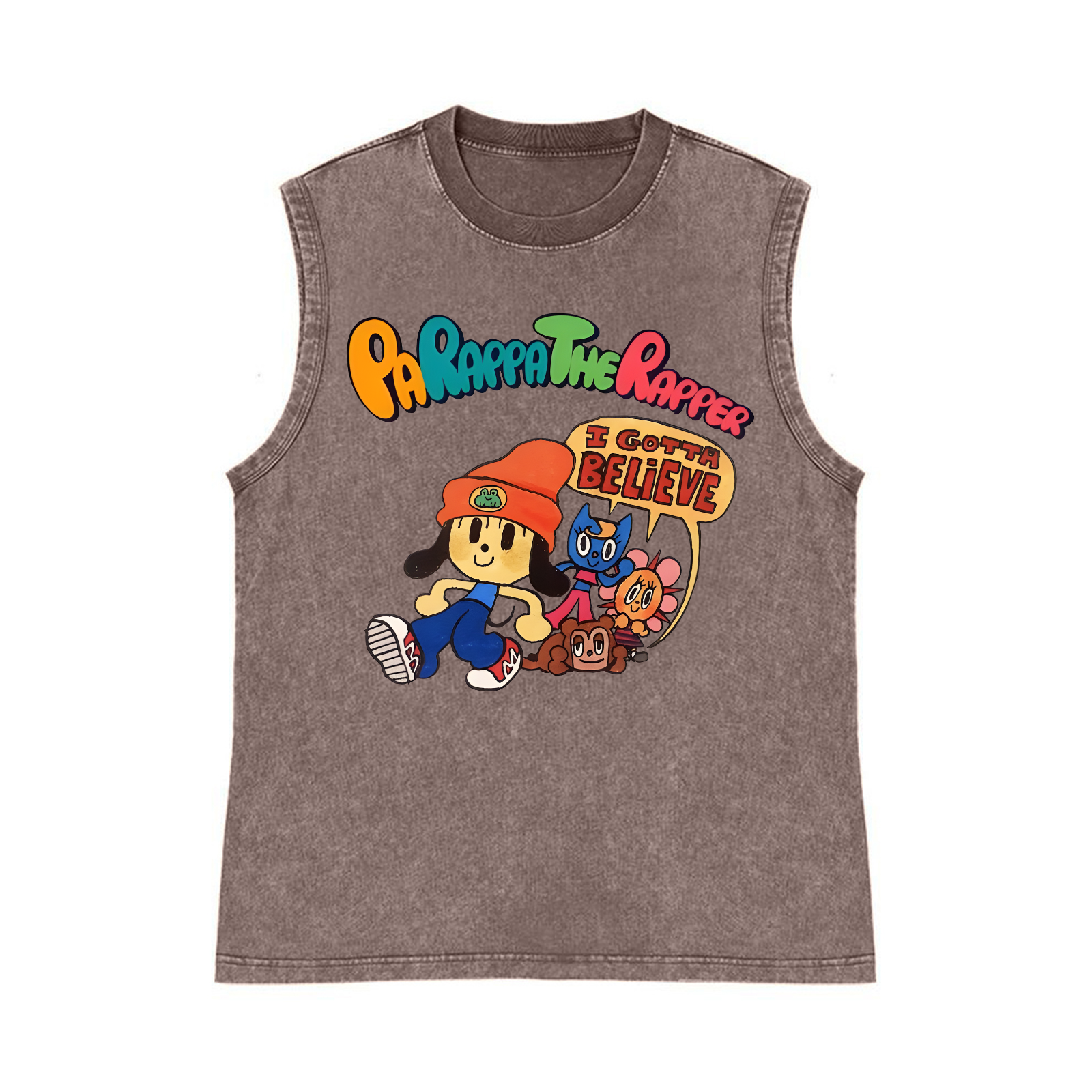 PaRappa the Rapper Pure Cotton Wash-Dyed Sleeveless Tank Top