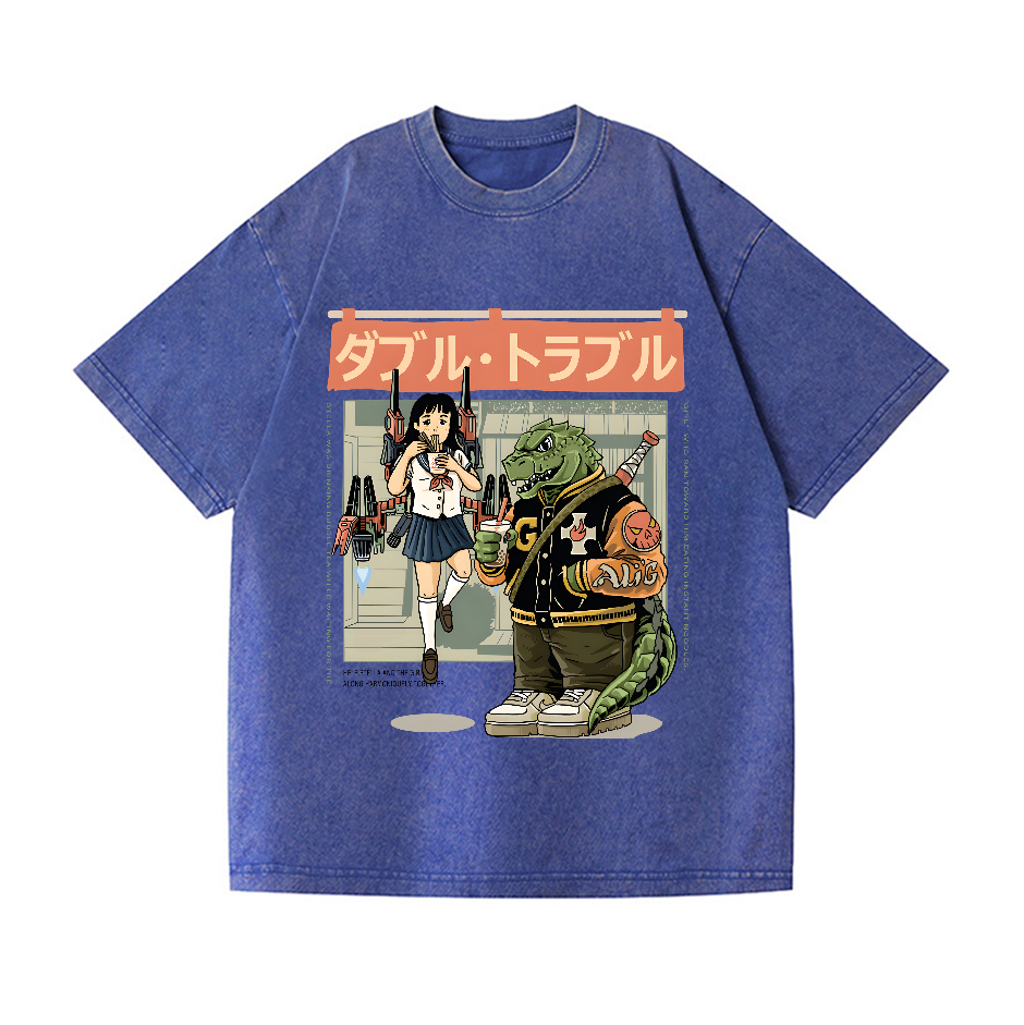 Kaiju Vintage Wash Japanese Design T-Shirt