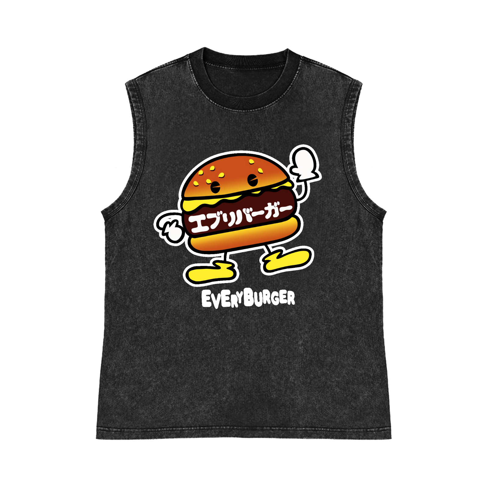 Burger Pure Cotton Wash-Dyed Sleeveless Tank Top