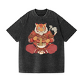 Tiger Ramen Vintage Wash Japanese Design T-Shirt