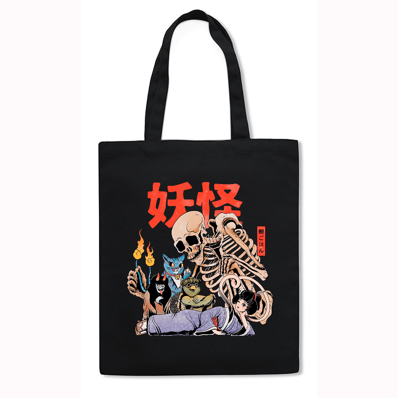 A Mysterious Group of Japanese Yokai Japanese Style Canvas Tote Bag