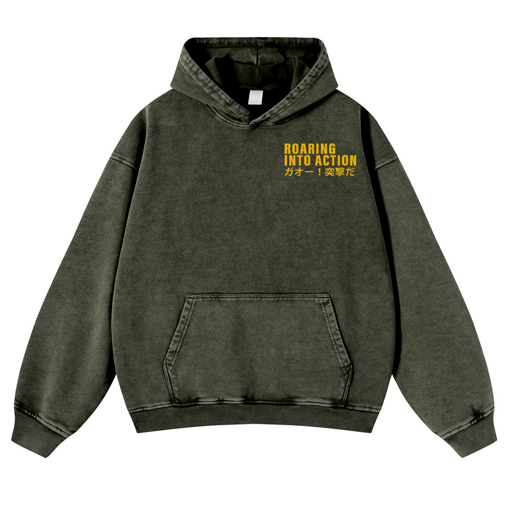 Osaka Tiger Vintage Washed Cotton Back Art Hoodie