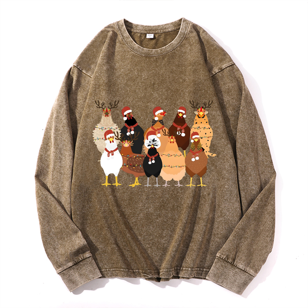 Vintage Cotton Wash Crewneck Long-Sleeve T-Shirt