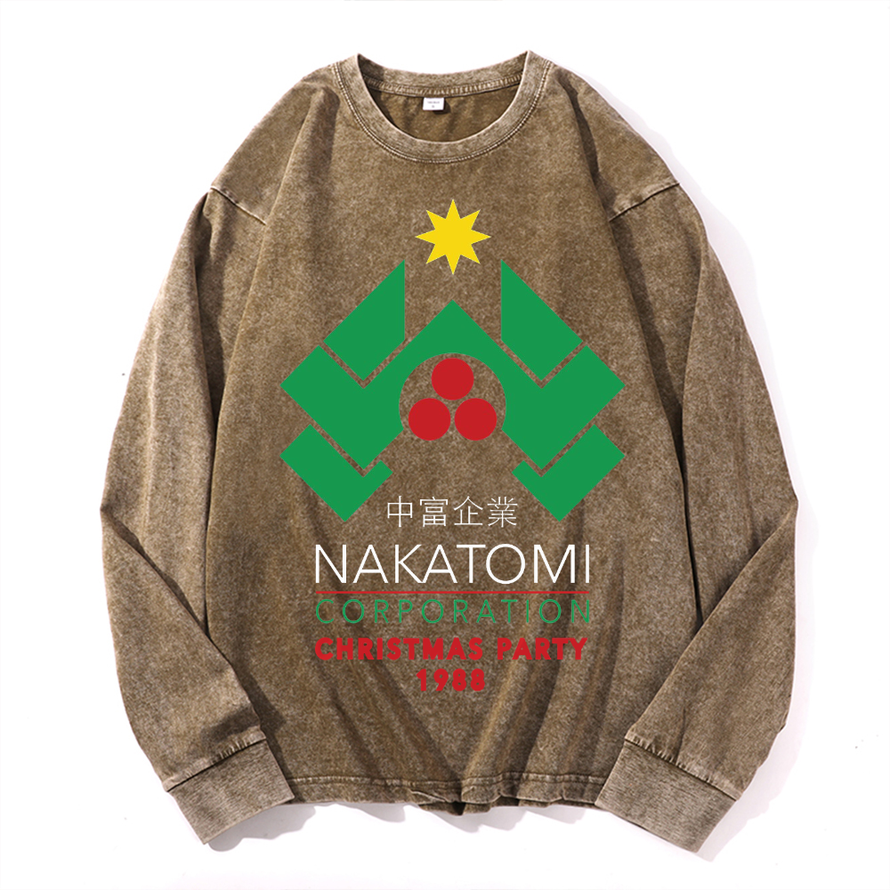 Vintage Cotton Wash Crewneck Long-Sleeve T-Shirt