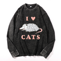 Vintage Cotton Wash Crewneck Long-Sleeve T-Shirt