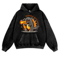 Burning Kaiju Vintage Washed Thick Cotton Hoodie