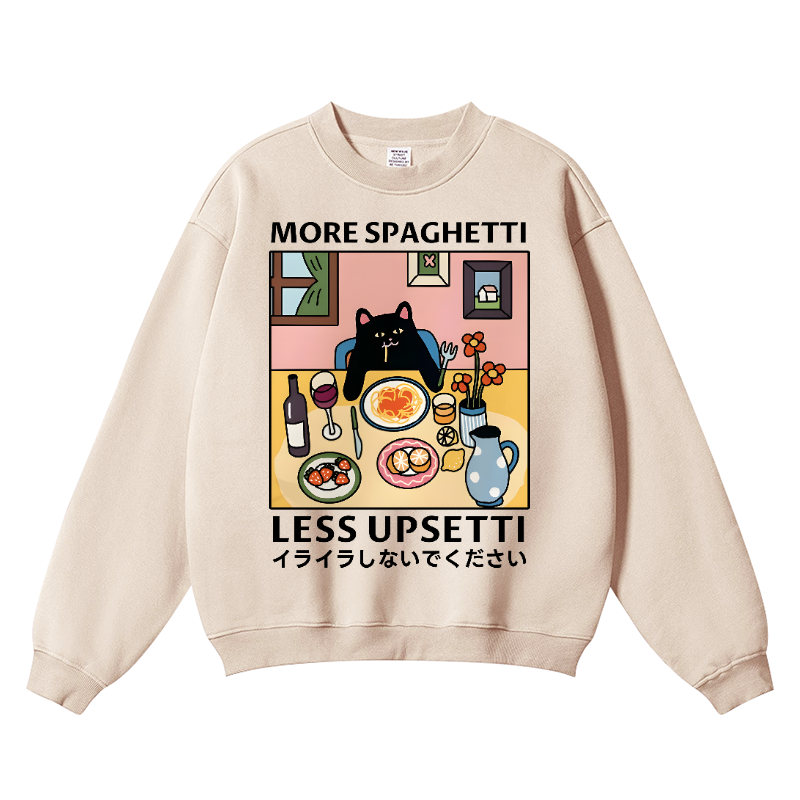 Sphaghetti Cat Vintage Cotton Blend Crewneck Sweatshirt