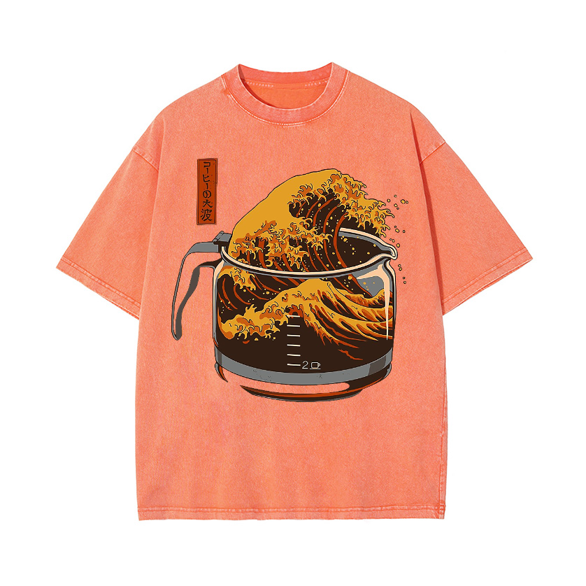 The Great Wave off Kanagawa Vintage Wash Japanese Design T-Shirt