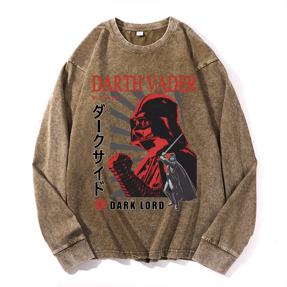 Darth Vader Vintage Cotton Wash Long-sleeve T-shirt