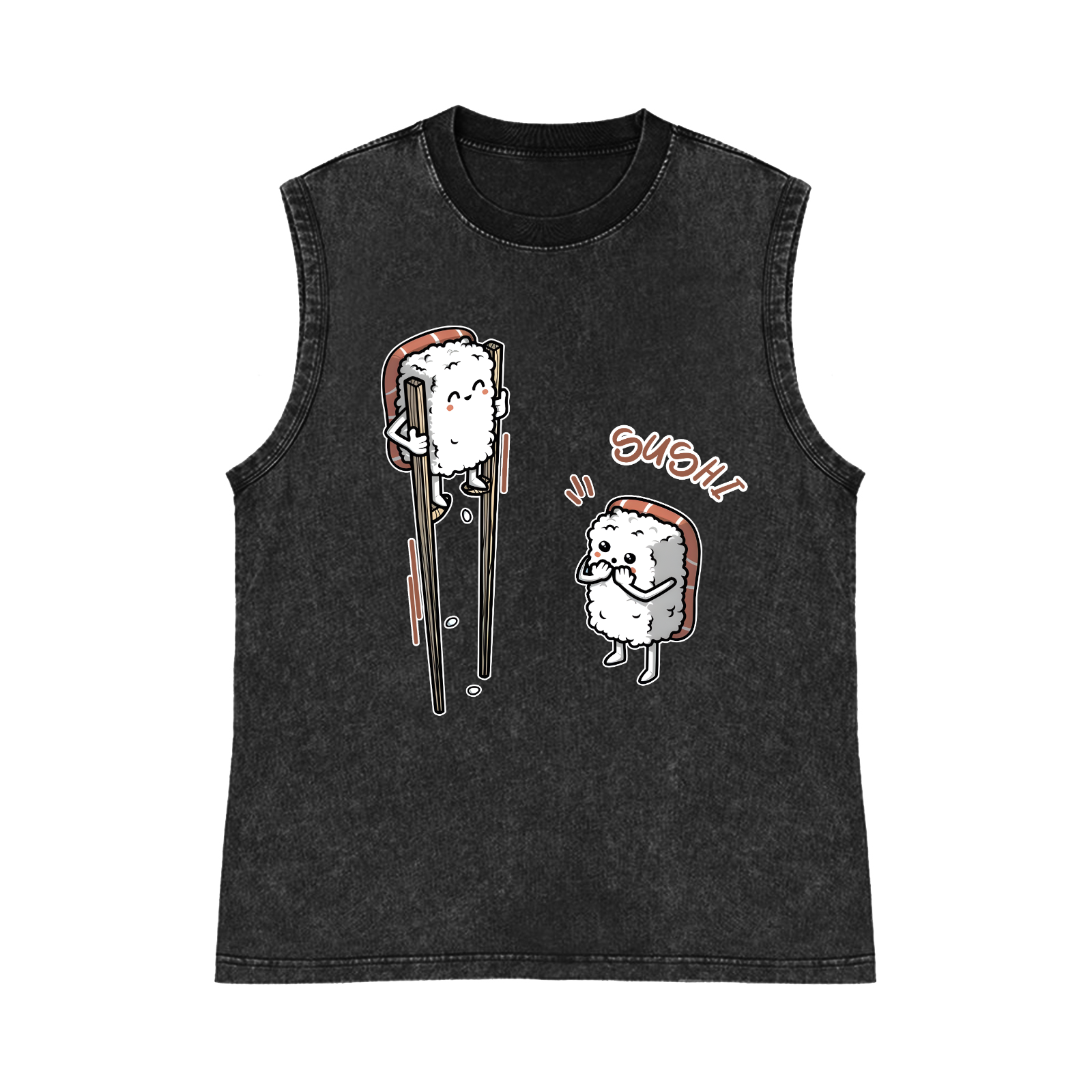 Sushi Pure Cotton Wash-Dyed Sleeveless Tank Top
