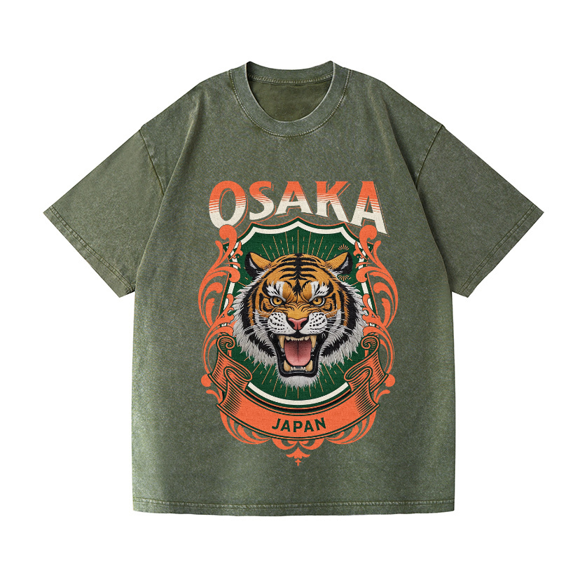Osaka Tiger Japan Vintage Wash Japanese Design T-Shirt