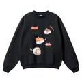 Sushi Cat Vintage Cotton Blend Crewneck Sweatshirt