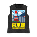 Tokyo Tower Pure Cotton Wash-Dyed Sleeveless Tank Top