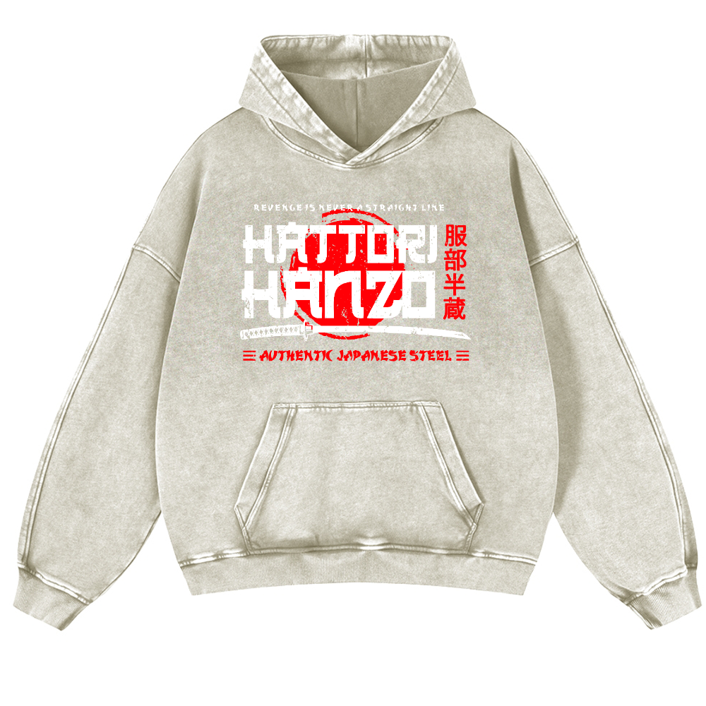 Hattori Hanzou Vintage Washed Thick Cotton Hoodie