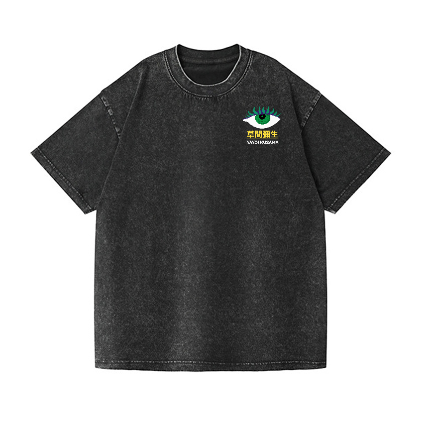 Yayoi Kusama Eyes Vintage Wash Japanese Design Back Art T-Shirt