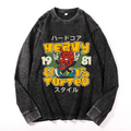 Vintage Cotton Wash Crewneck Long-Sleeve T-Shirt
