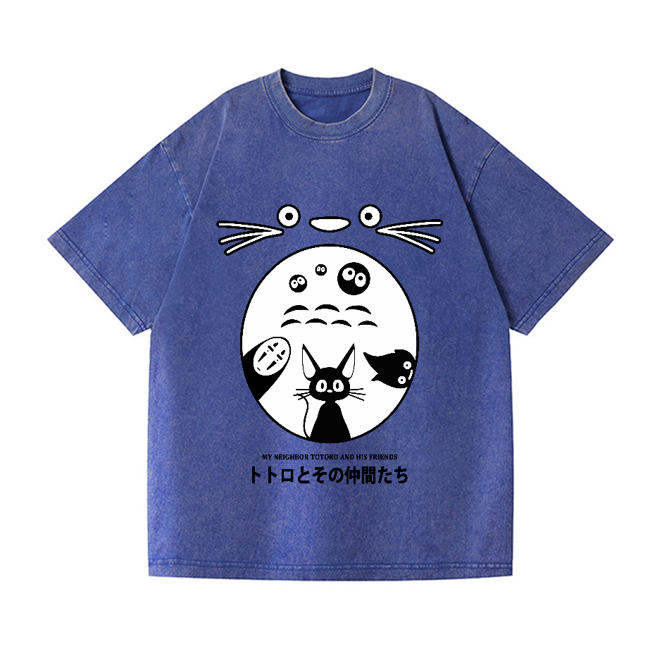 Studio Ghibli Totoro No Face Kaonashi Vintage Wash Japanese Design T-Shirt