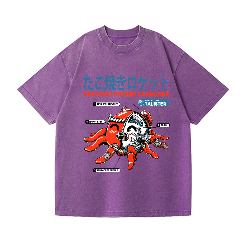 Takoyaki Octopus Vintage Wash Japanese Design T-Shirt