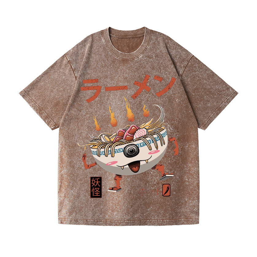 Ramen Monster Vintage Wash Japanese Design T-Shirt