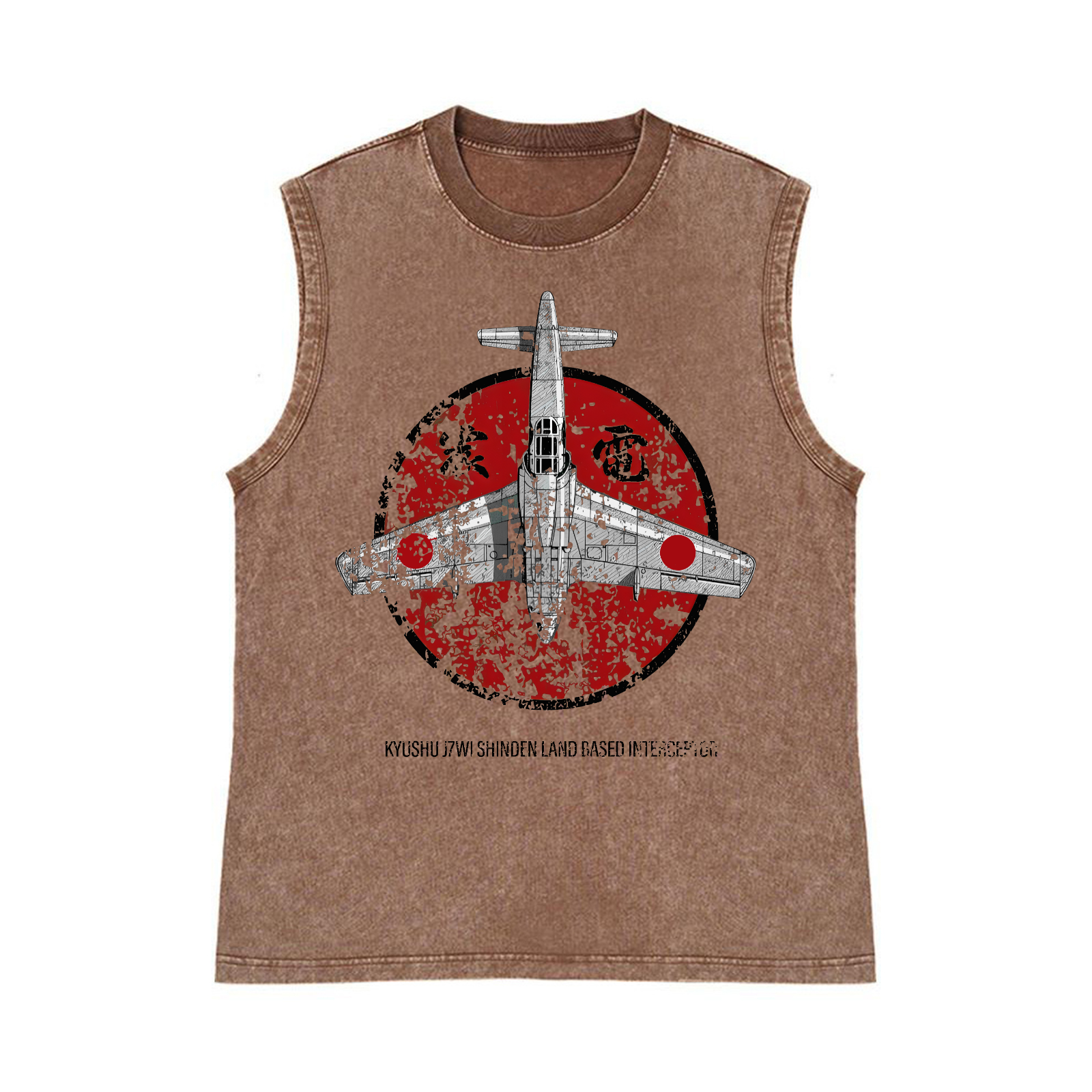 Shinden Fighter Alternate Pure Cotton Wash-Dyed Sleeveless Tank Top