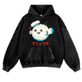 Puffer Fish Vintage Washed Thick Cotton Hoodie