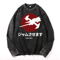 Cowboy Bebop Vintage Cotton Wash Crewneck Long-Sleeve T-Shirt