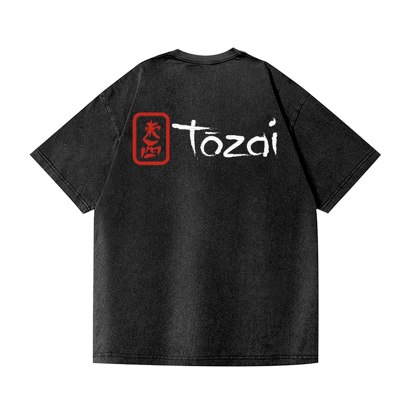 Tozai Sake Vintage Wash Japanese Design Back Art T-Shirt