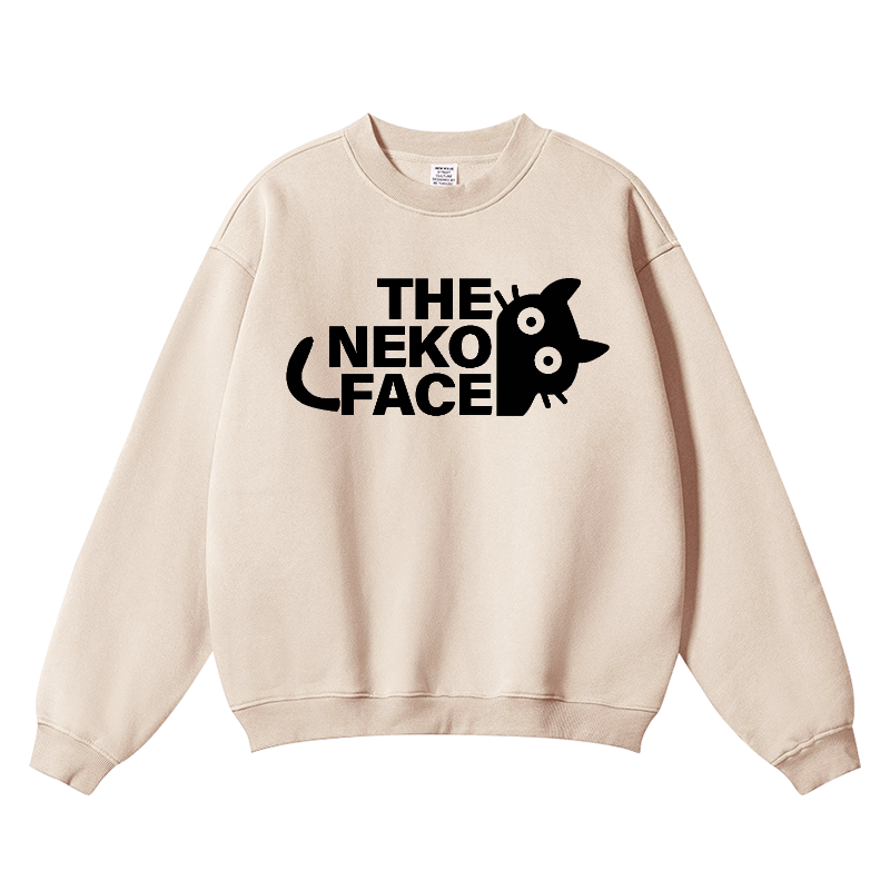 The Neko Face Vintage Cotton Blend Crewneck Sweatshirt