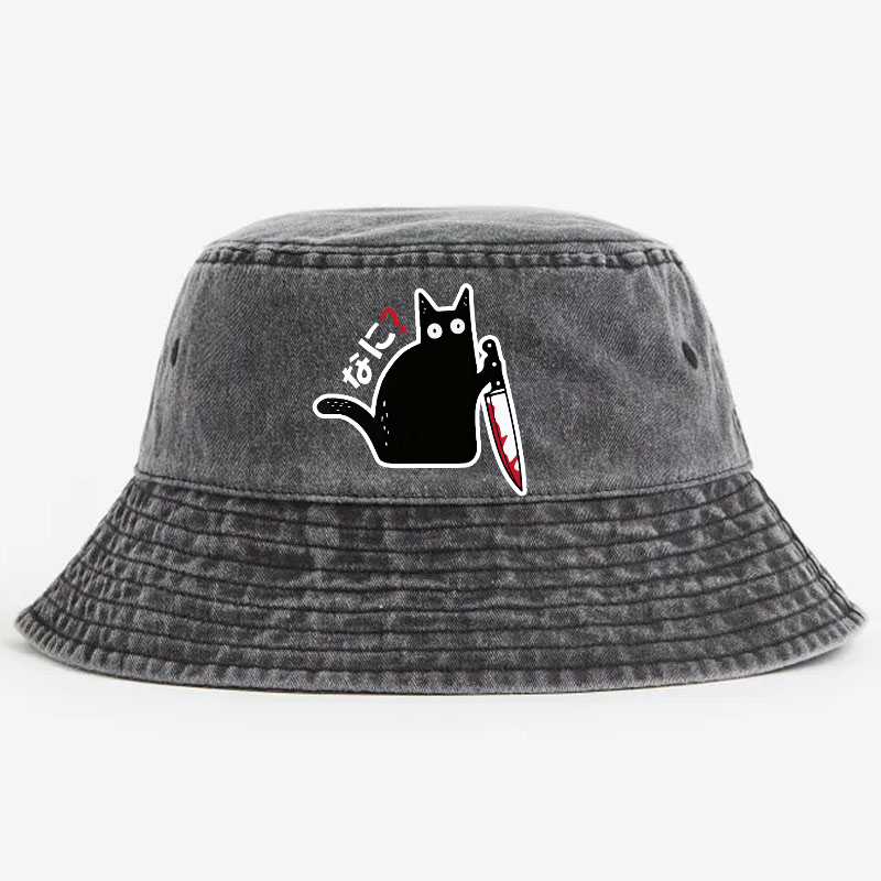 Nani Cat Vintage 100% Cotton Bucket Hat
