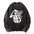 Vintage Cotton Wash Crewneck Long-Sleeve T-Shirt