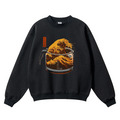 Coffee Great Wave Vintage Cotton Blend Crewneck Sweatshirt