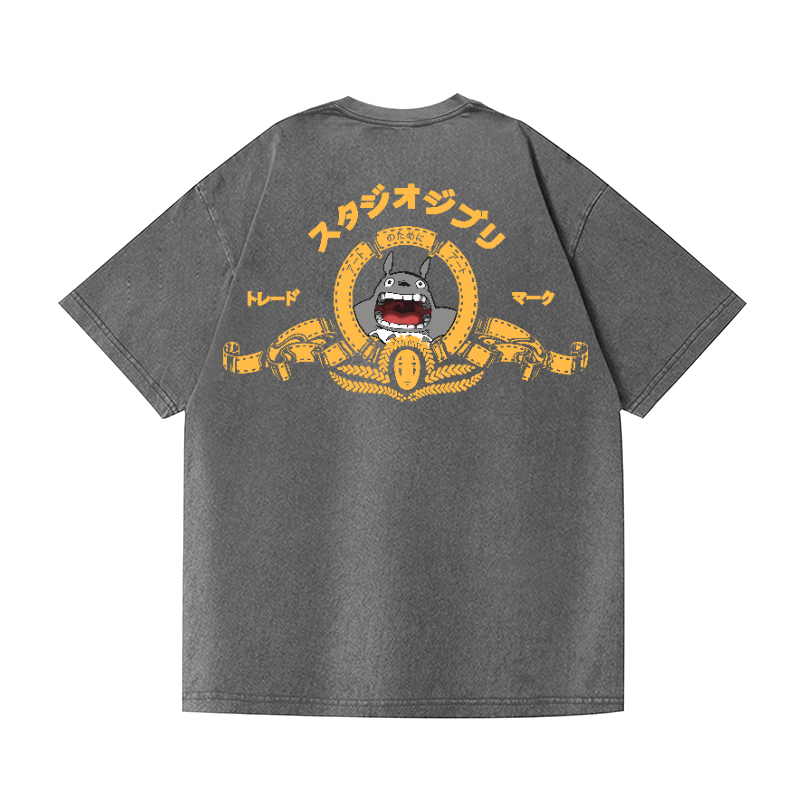MGM Ghibli Totoro Vintage Wash Japanese Design Back Art T-Shirt