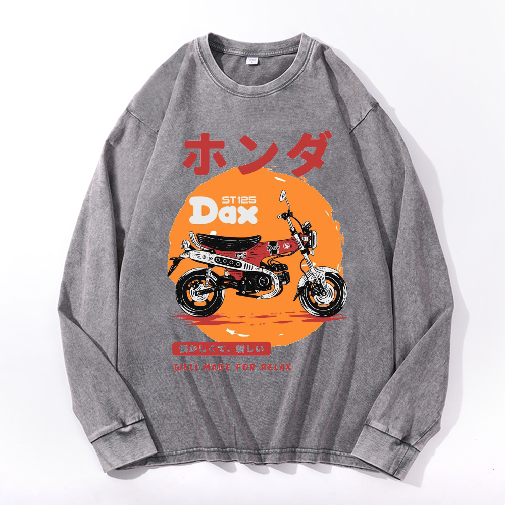Vintage Cotton Wash Crewneck Long-Sleeve T-Shirt