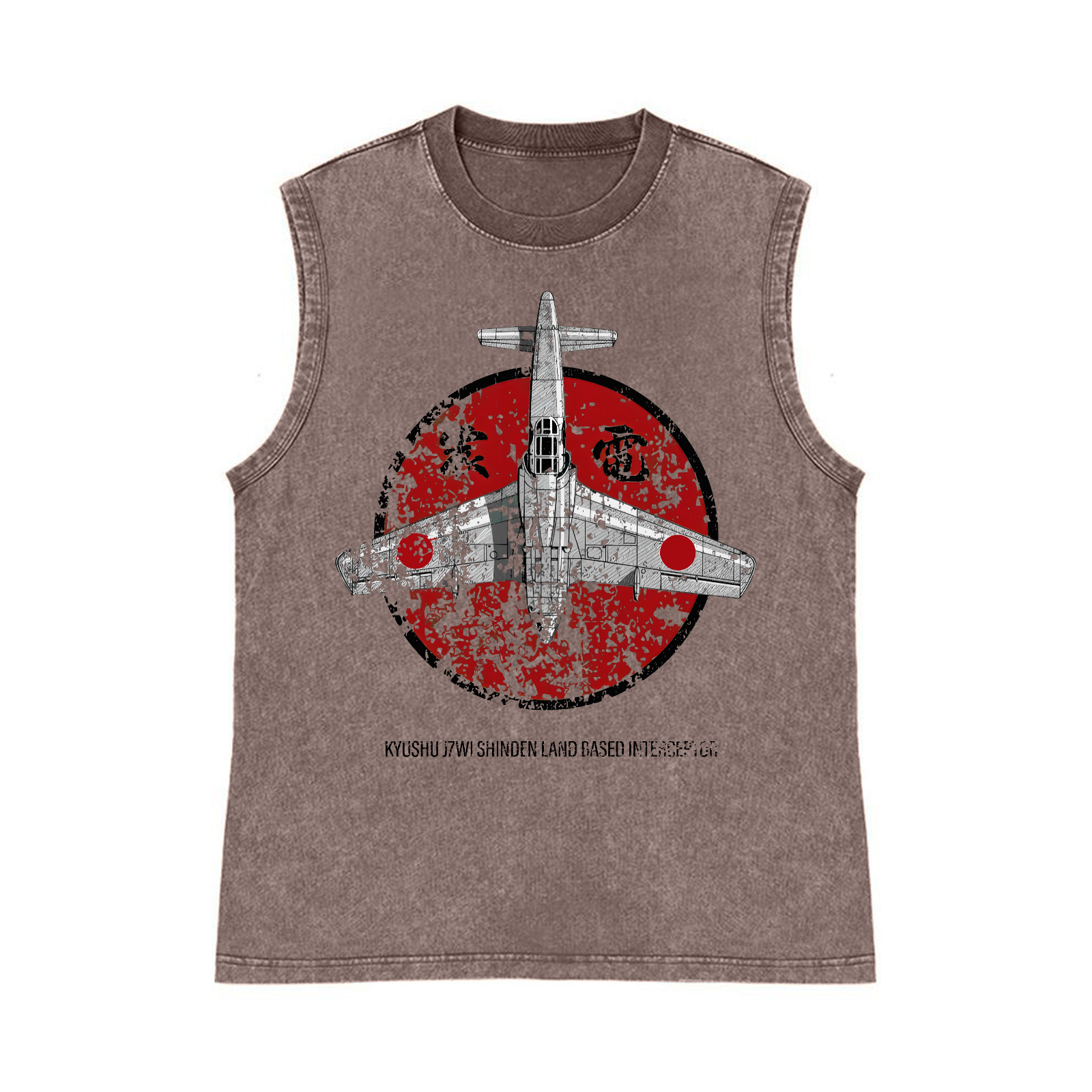 Shinden Fighter Alternate Pure Cotton Wash-Dyed Sleeveless Tank Top