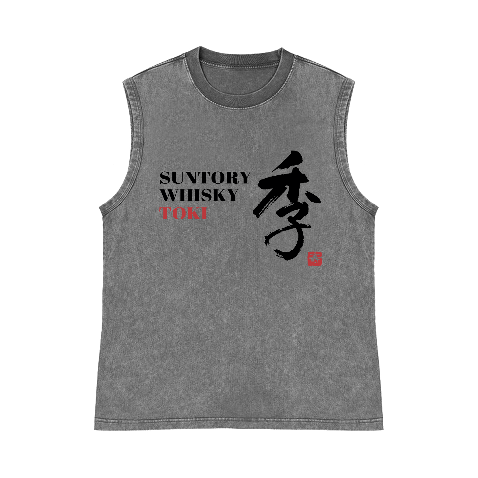 Toki Suntory Whisky Pure Cotton Wash-Dyed Sleeveless Tank Top