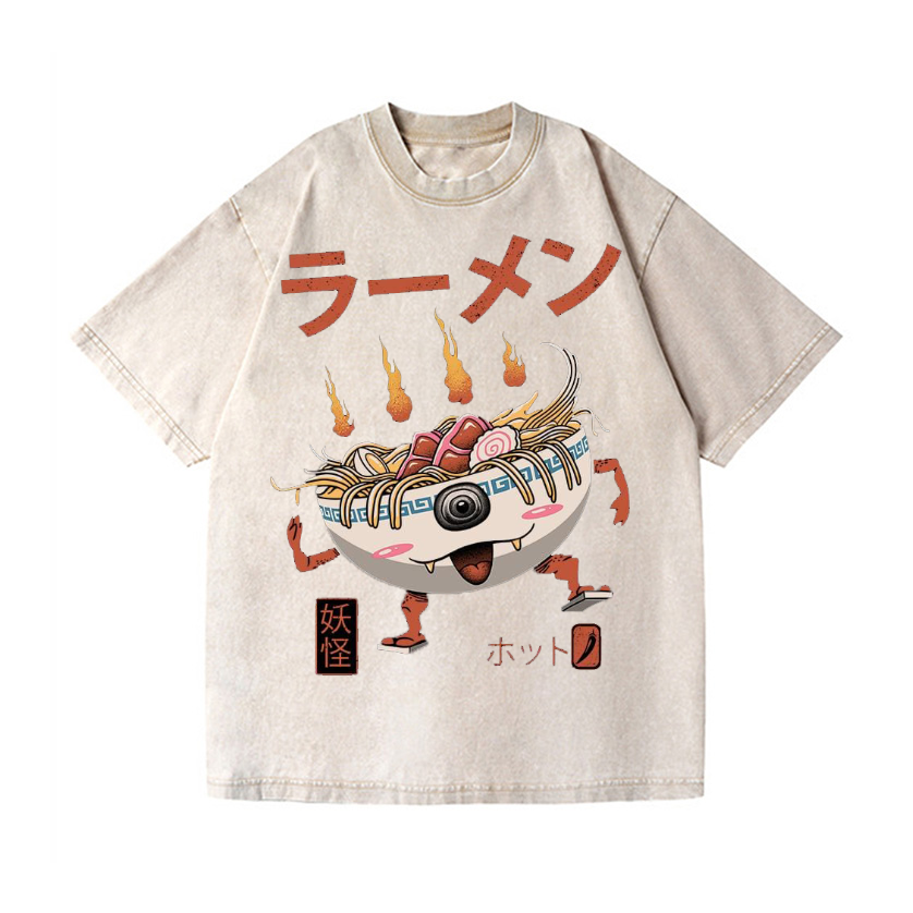 Ramen Monster Vintage Wash Japanese Design T-Shirt