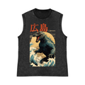 Hiroshima Kaiju Pure Cotton Wash-Dyed Sleeveless Tank Top